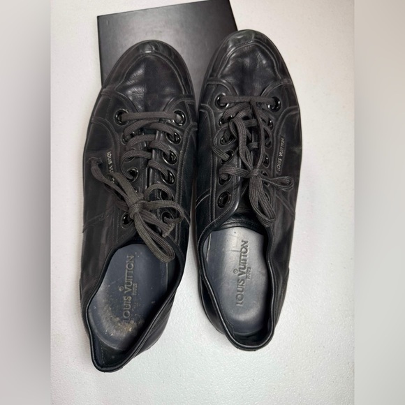 Used Louis Vuitton Men Eu 10 US 11 Black Damier Infini Sneakers Low Top 1123LV41 - Picture 5 of 14